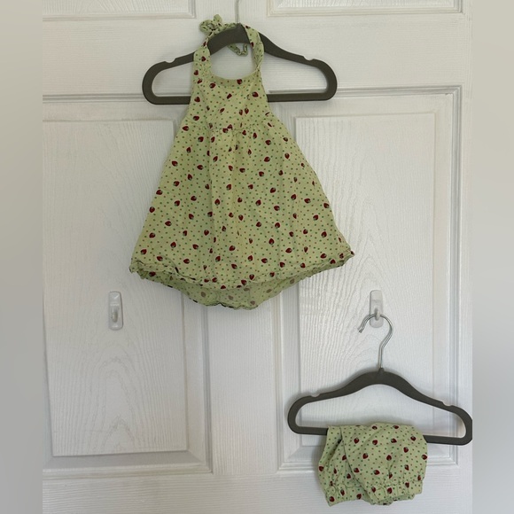 Handmade (I think) Girls’ Strawberry Print Halter Set - Picture 1 of 2
